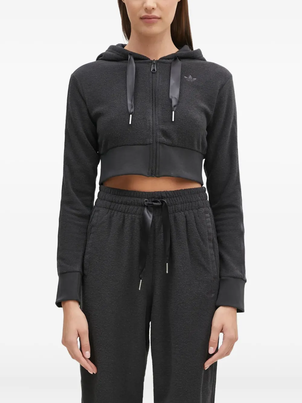 

Укороченное худи FZ на молнии adidas, серый