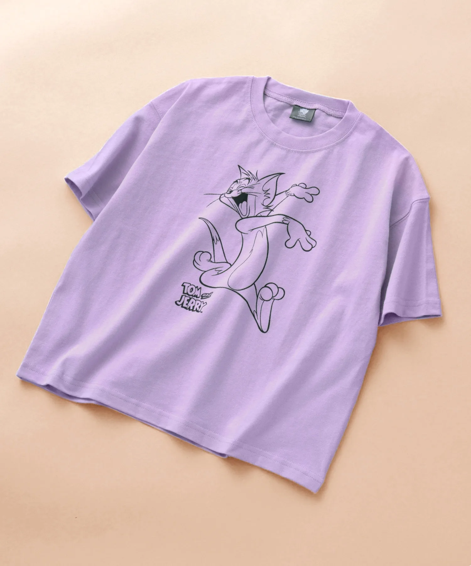 Детская футболка с принтом Tom&Jerry TOM&JERRY фиолетового цвета