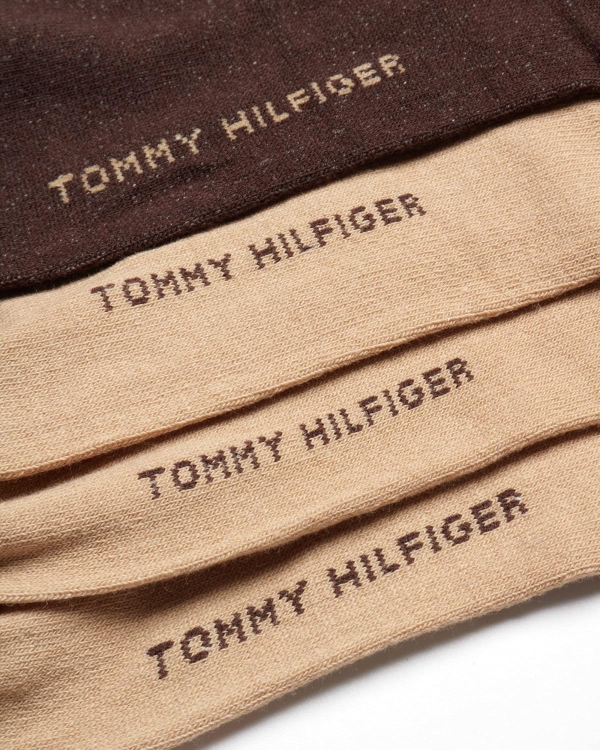 Мужские носки Tommy Hilfiger - 8 пар стильных мужских носков, дышащие, влагоотводящие и эластичные, размеры 7-12, Tan Assorted — фото 4