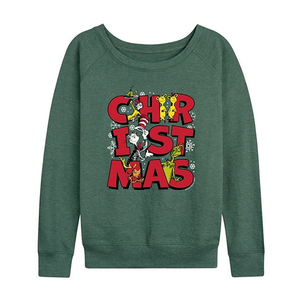 

Женская футболка с длинным рукавом и принтом из френч терри Dr. Seuss, Heather Juniper