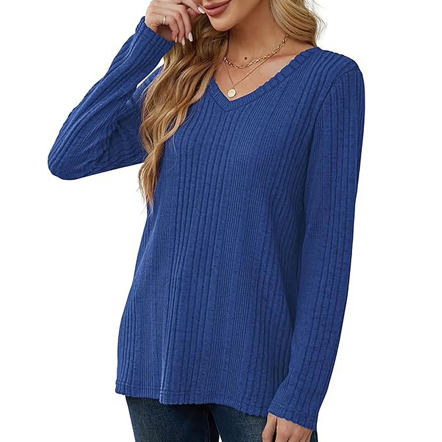 Женский свитер с v-образным вырезом Kindness Sweater, Bu2 — фото 4