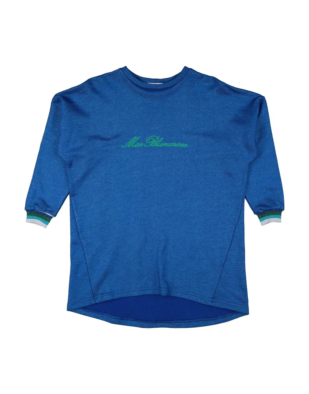 Детское платье для девочек с принтом из футера Miss Blumarine, синий