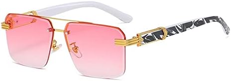 

Новые солнцезащитные очки без оправы для мужчин и женщин, модель 2025 года, с градиентным переходом цвета, защита от ультрафиолета UV400, винтажные солнцезащитные очки без оправы DSXLY, 5