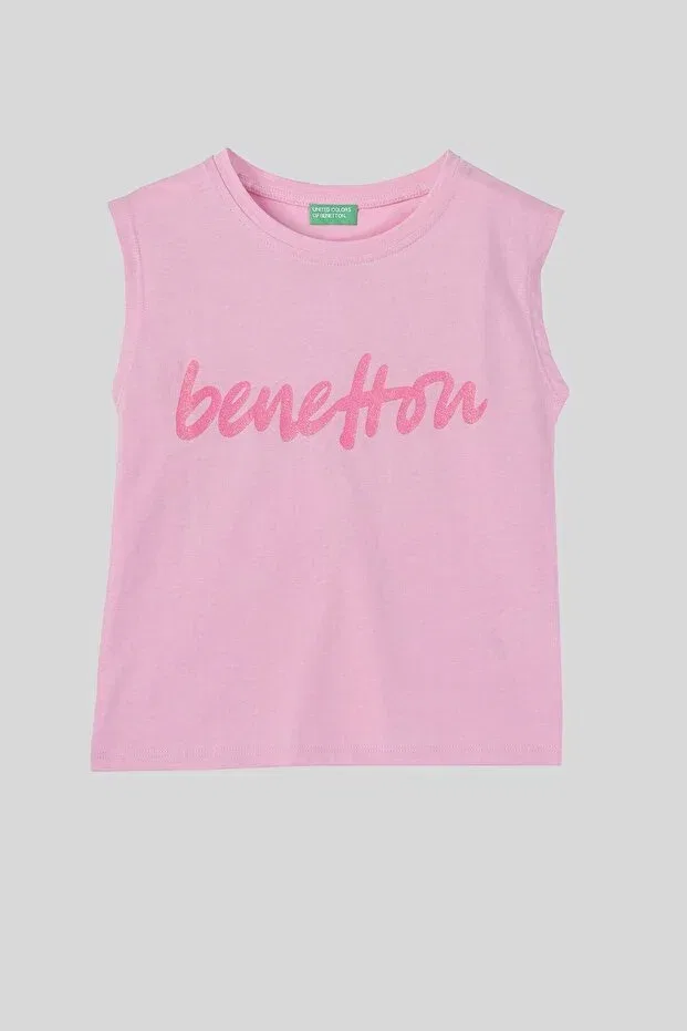 Детская футболка для девочек без рукавов Benetton, Pink