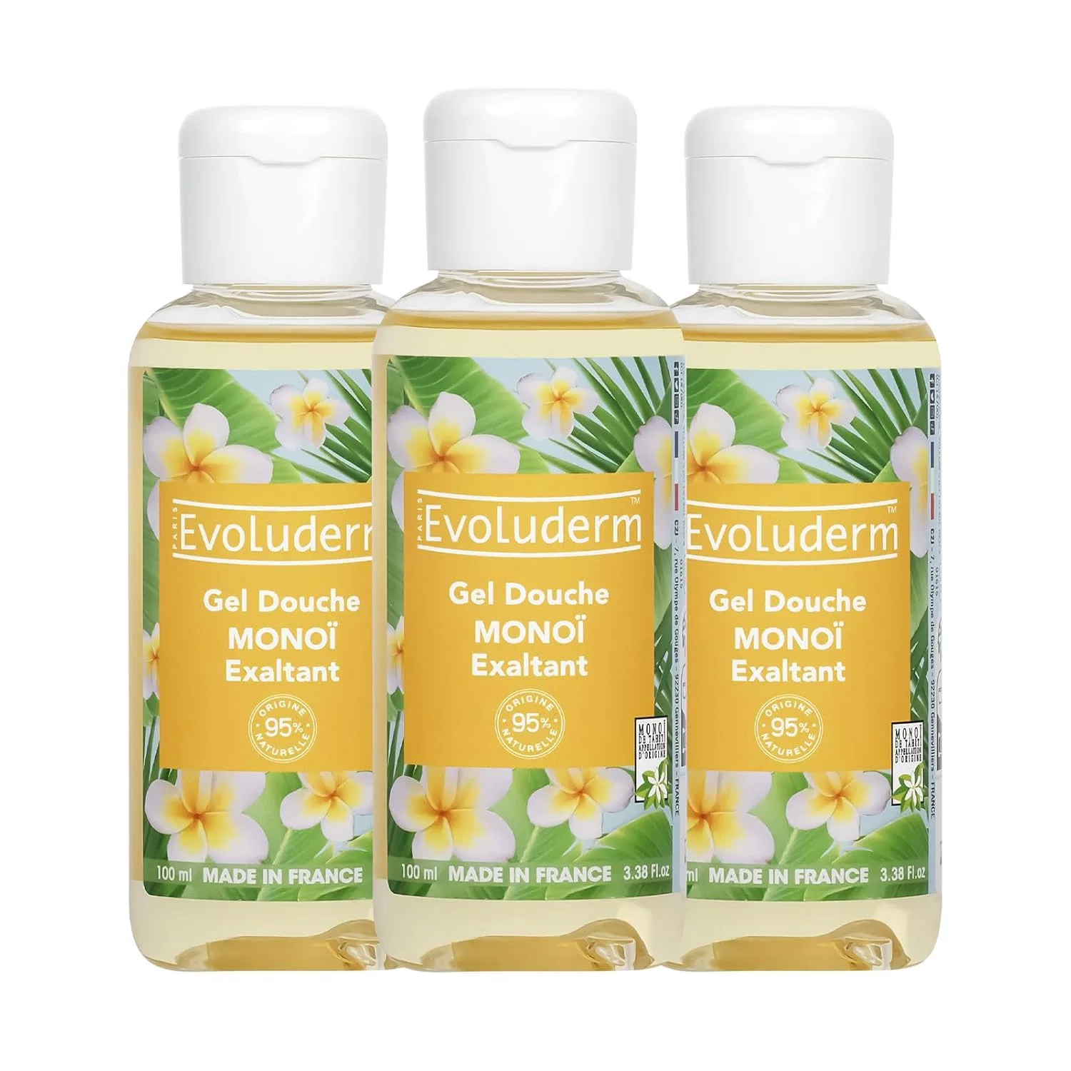 Гель для душа Монои Evoluderm, 3 x 100 мл