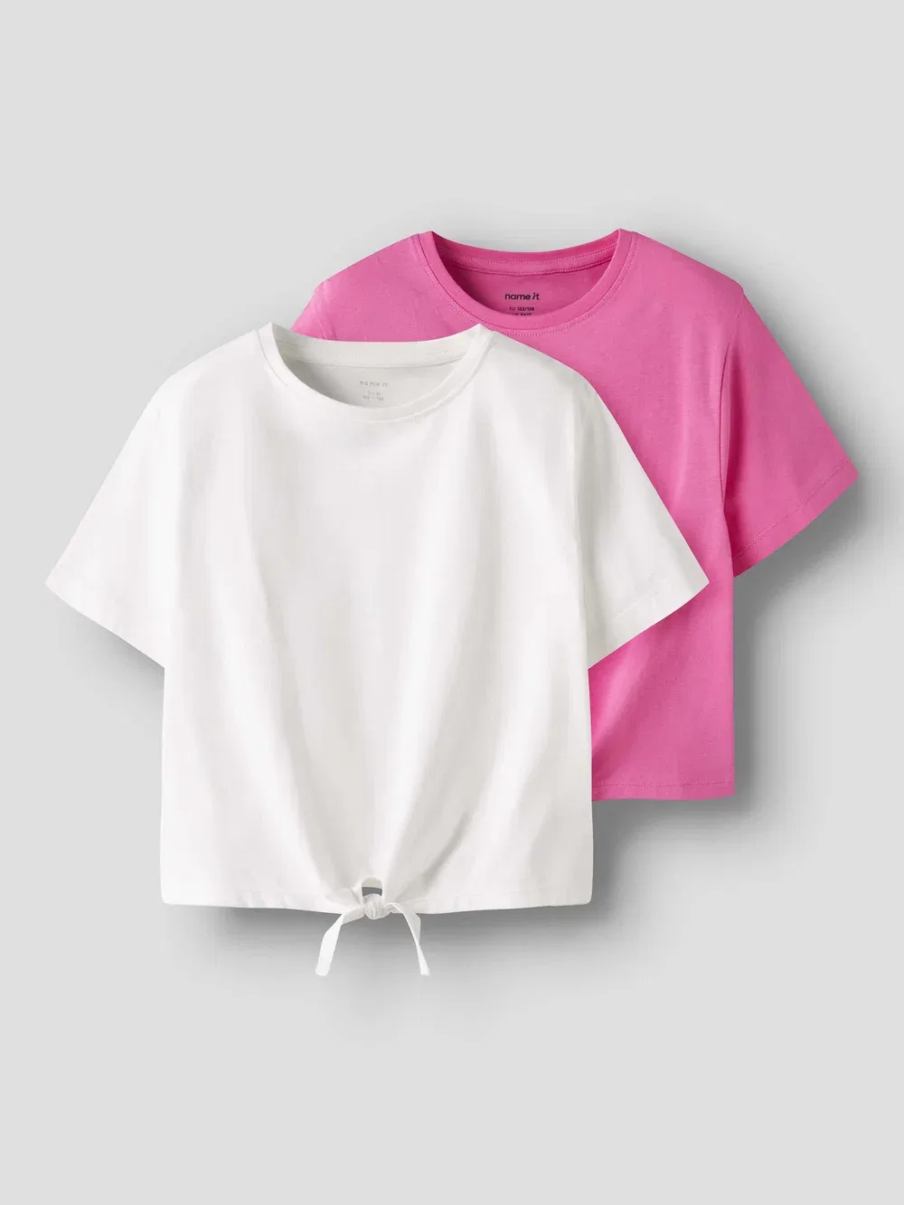 Комплект из 2 базовых футболок Name It, Strawberry Moon/Bright White