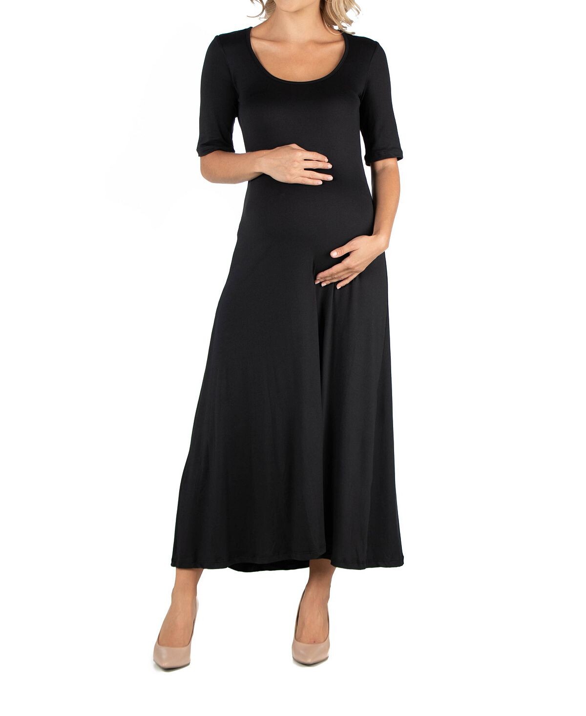 

Повседневное платье макси для беременных с рукавами 24seven Comfort Apparel, черный