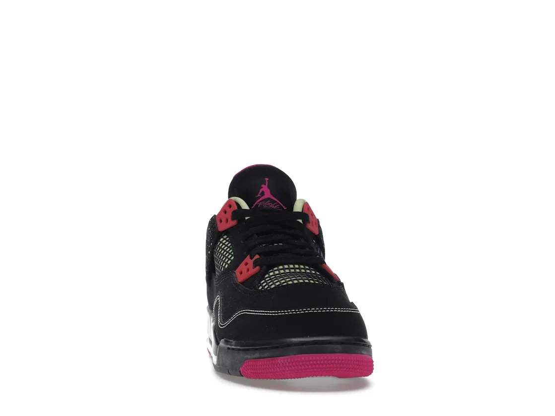 Детские кроссовки Lifestyle с принтом Jordan 4 Retro Jordan, Black/Fuschia Flash-Liquid Lm-White — фото 2