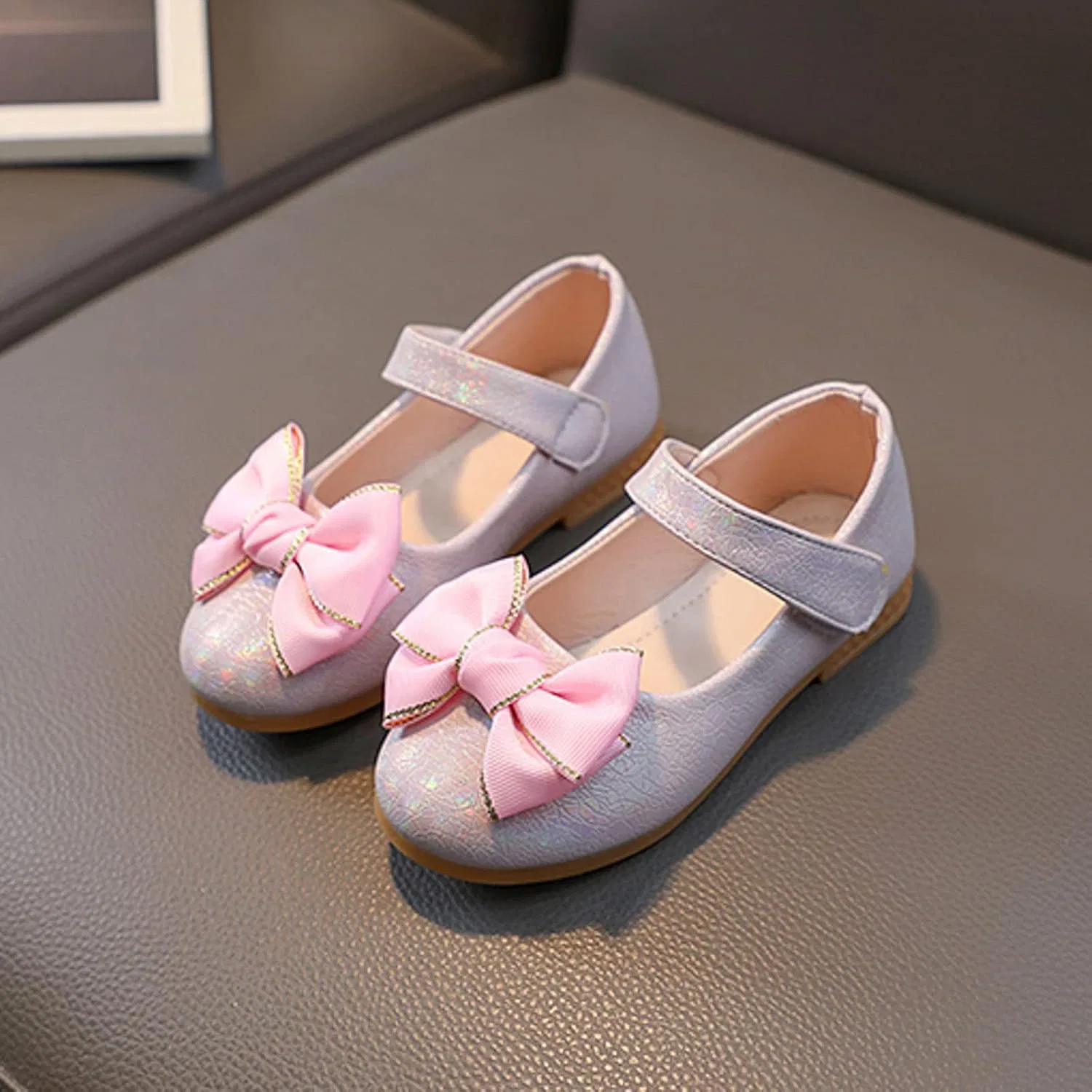 Детские туфли для девочек с бантом Princess Mary Jane, Pink — фото 3