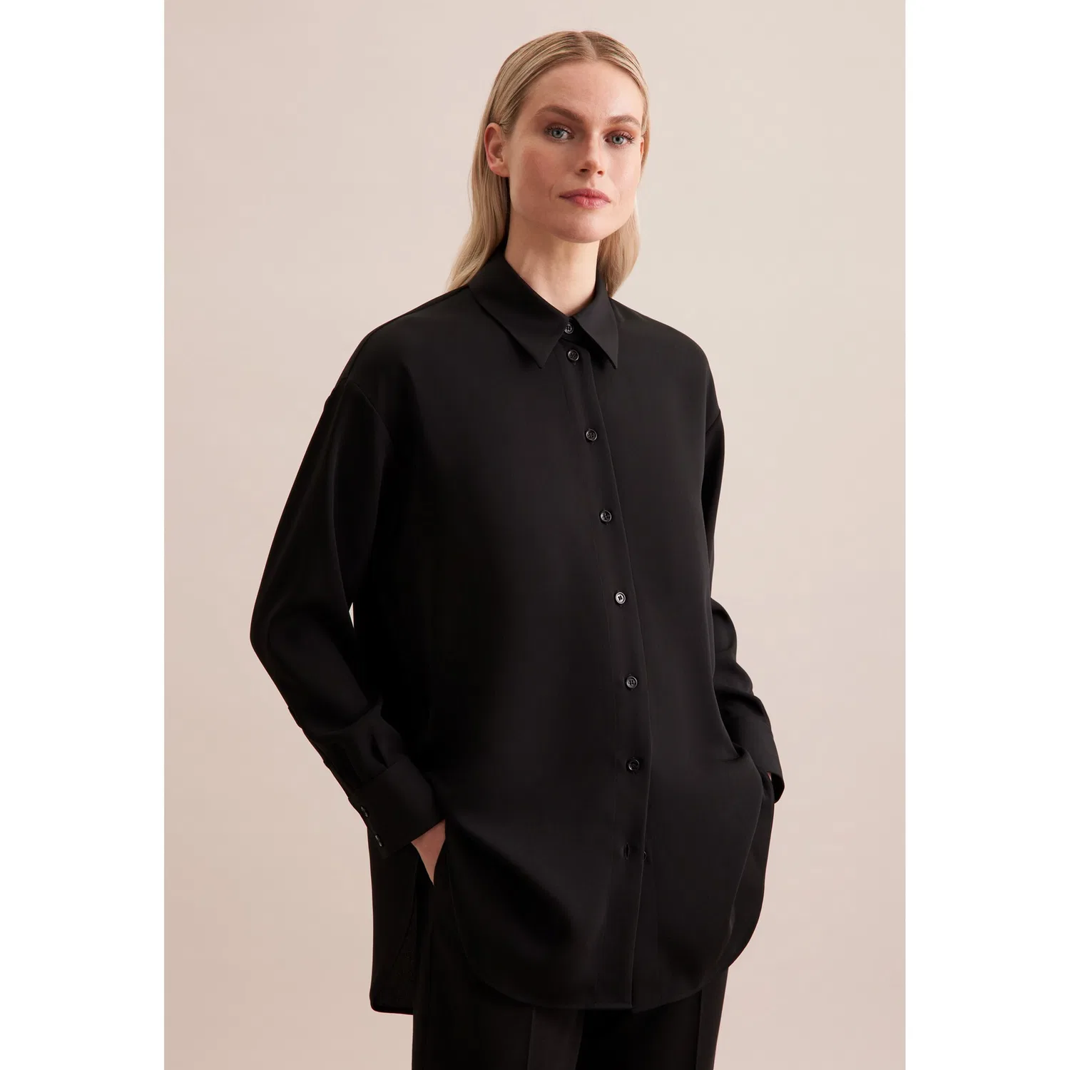 Женская удлиненная блуза оверсайз Seidensticker, Black