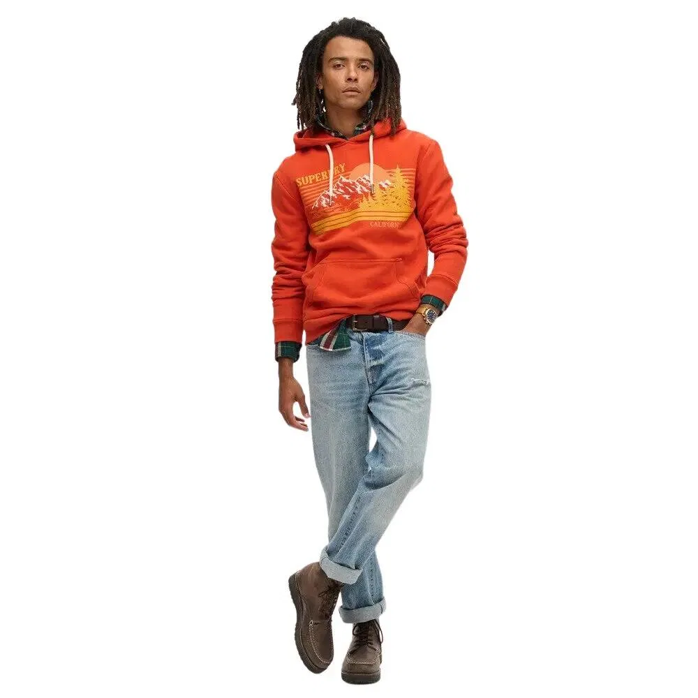 Мужское худи с принтом Outdoor Superdry, Orange — фото 3