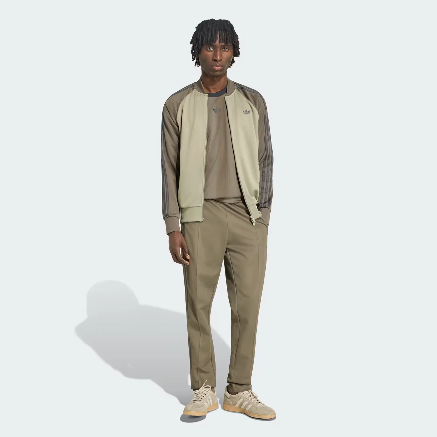 Мужская спортивная куртка приталенного кроя SST Track Top Adidas Originals, Silver Pebble — фото 3