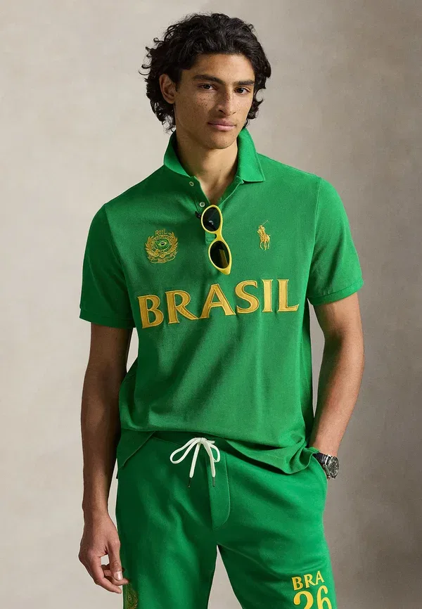 Поло хлопок Classic fit brazil polo shirt Polo Ralph Lauren, Cruise Green, зеленый