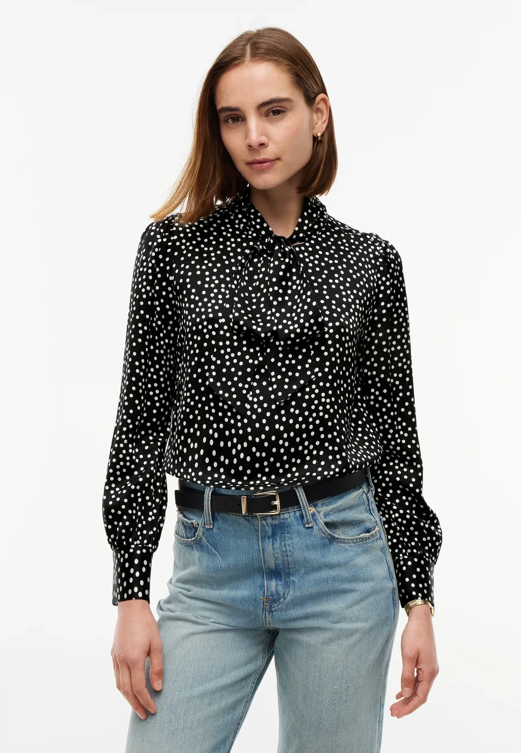 Блузка с бантом - блузка Tommy Hilfiger, Black Base Pois