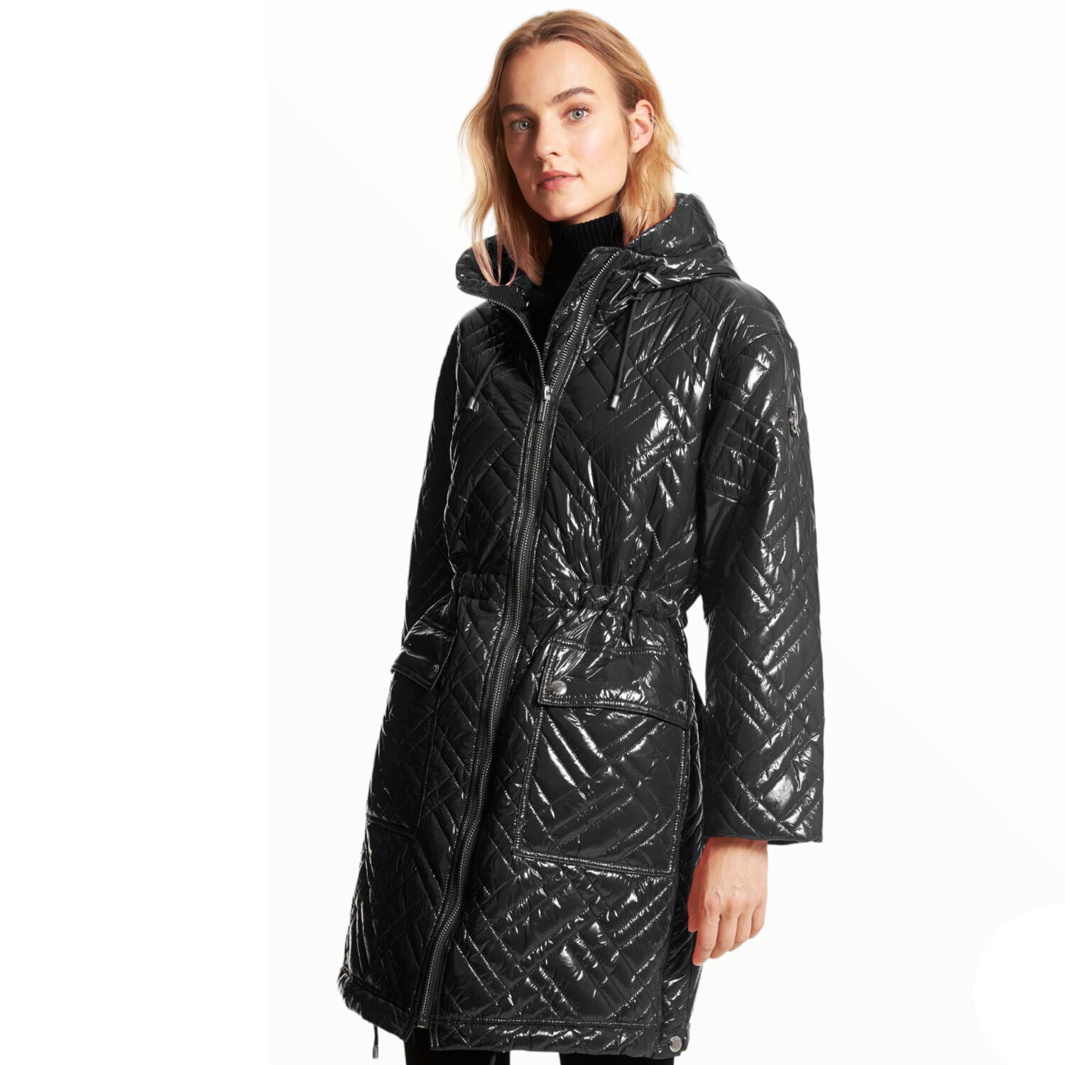 

Куртка Michael Michael Kors Quilted Ciré Nylon Puffer, черный