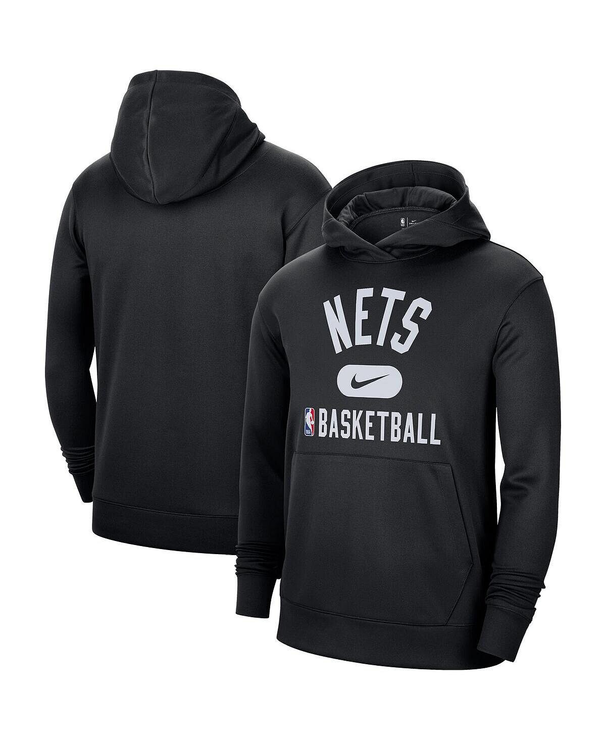 

Мужская черная толстовка с капюшоном brooklyn nets 2021-2022 spotlight on court performance practice Nike, черный