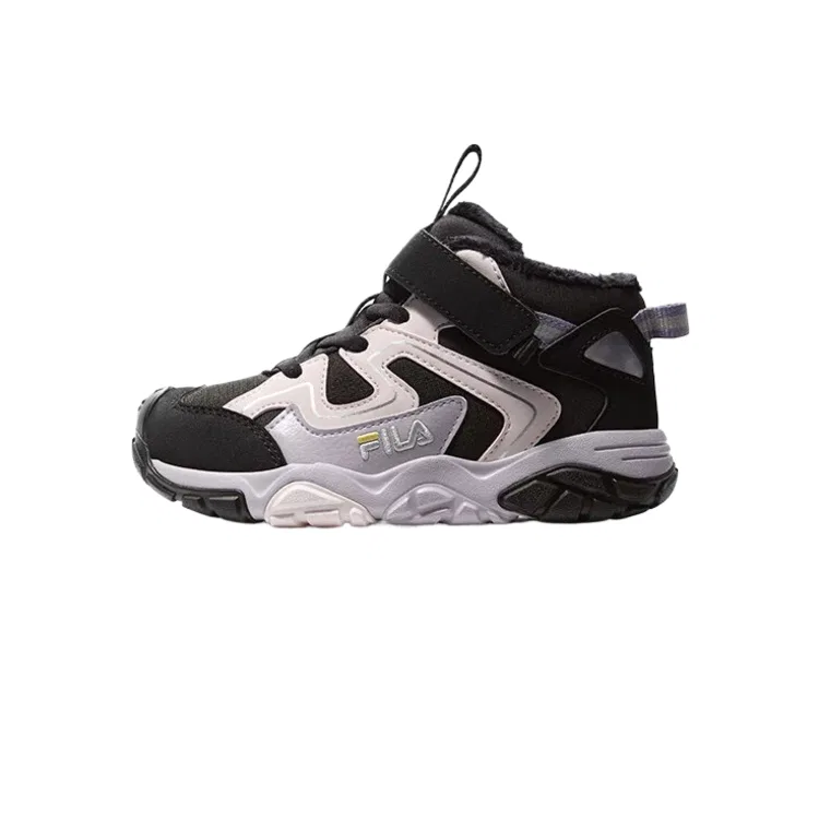 Детские утепленные кроссовки с синтетическим верхом FILA KIDS, Black/Mist Pink