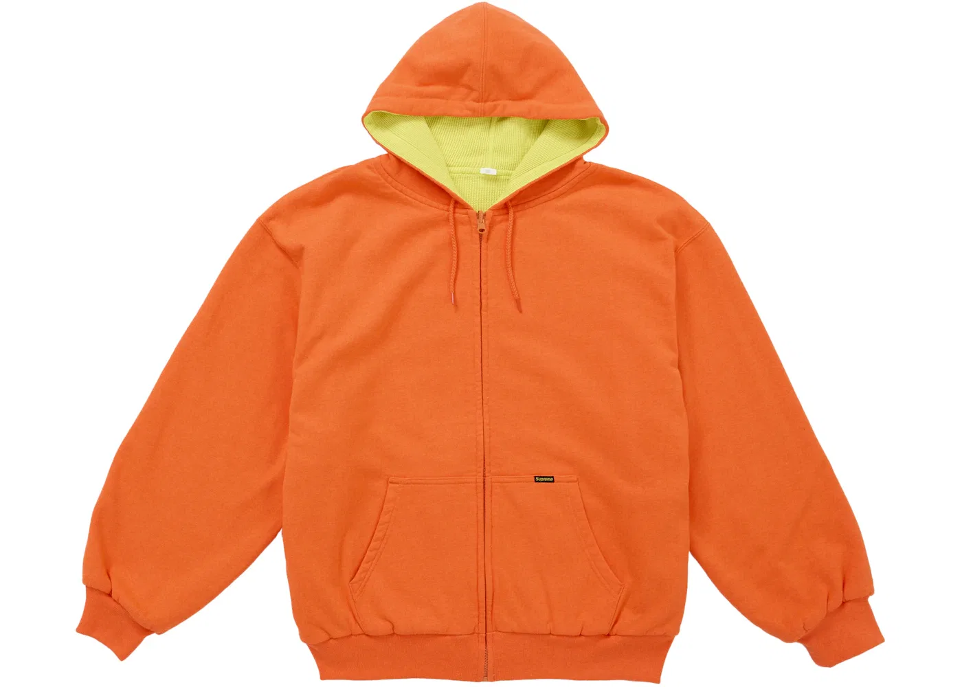 Мужская худи-олимпийка на молнии с принтом Supreme Reversible Work Zip Up Hooded Sweatshirt, Orange