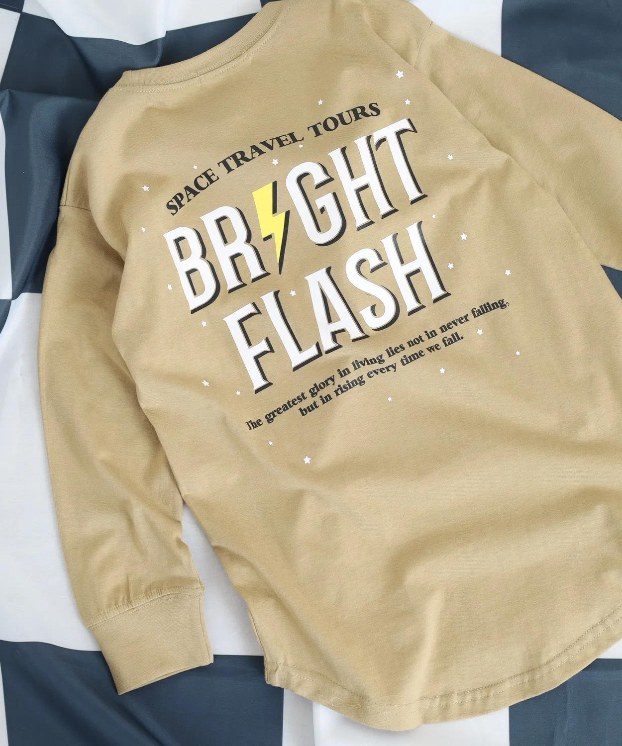 Детский лонгслив с принтом сзади Oversize Hem Long T KIDS FUNALIVE, Beige
