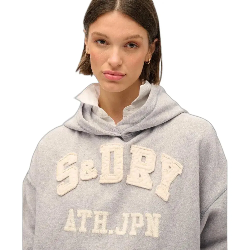 Женское худи с принтом Athletic Essentials Superdry, Grau / Betongrau — фото 4