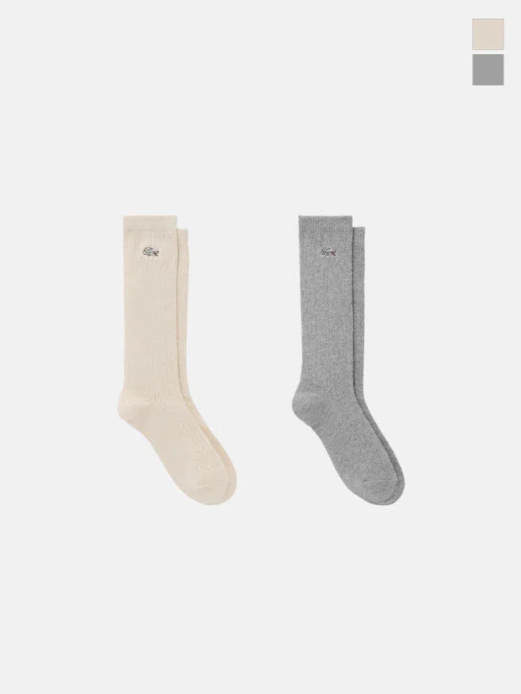 Носки длинные LACOSTE Loom, Ivory