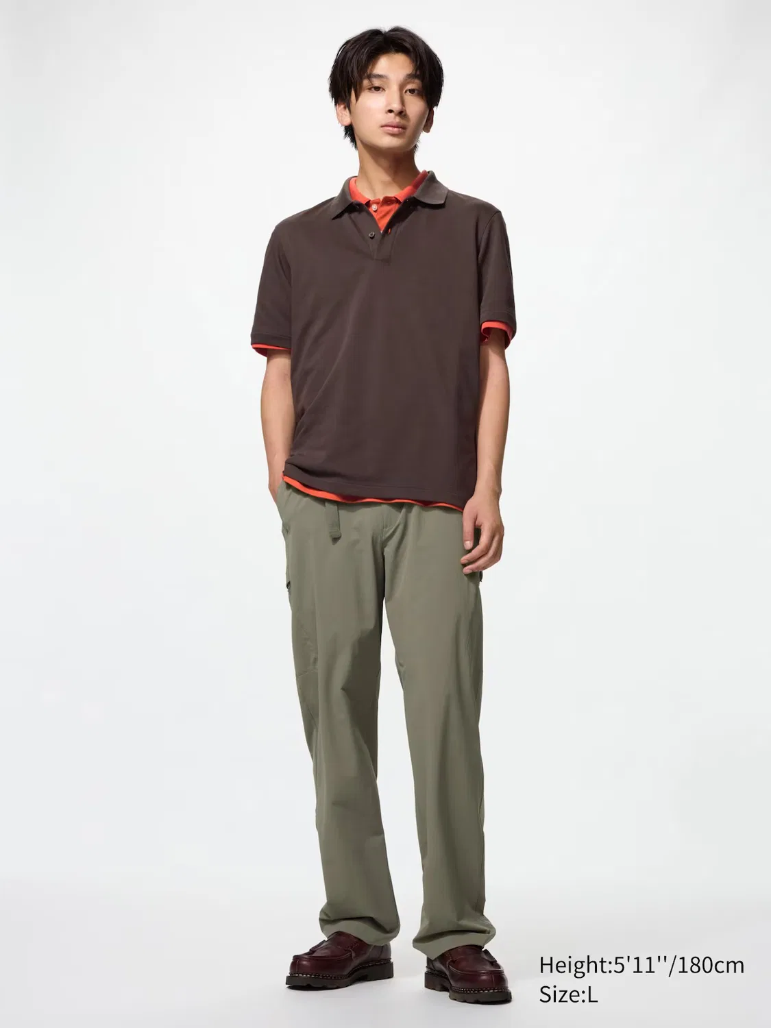Брюки Uniqlo, с пряжкой пояса, оливковый