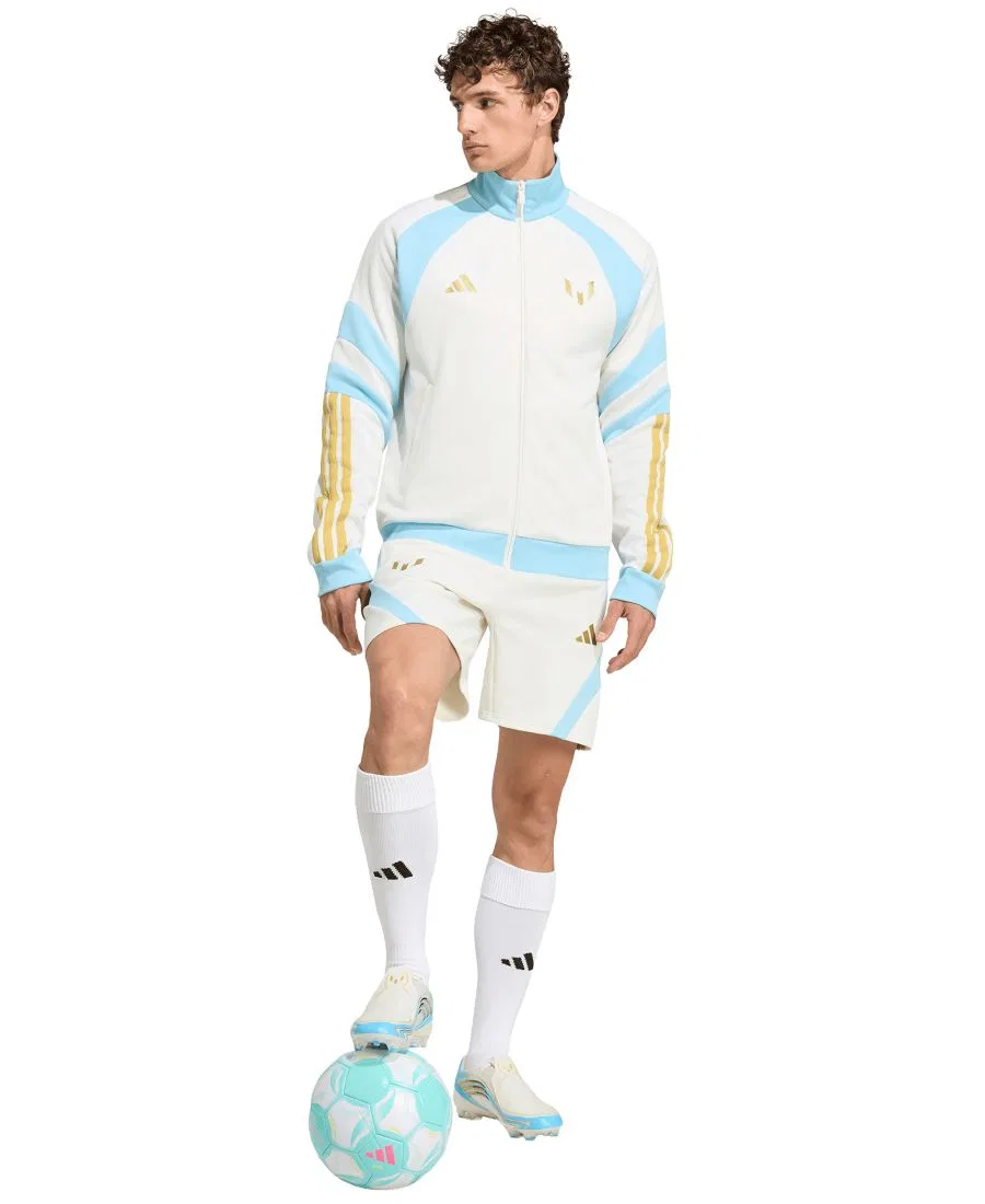 Куртка-трек с воротником-стойкой, длинным рукавом, Messi House of Tiro adidas, Off White — фото 2