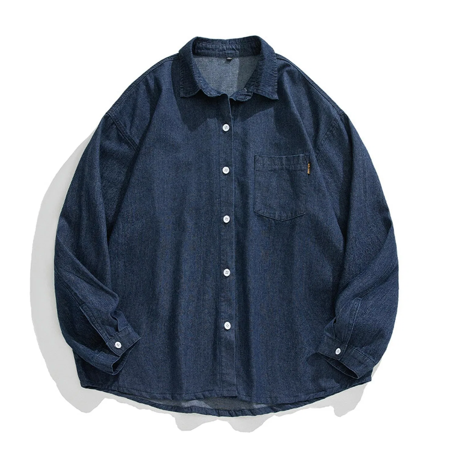 Мужская джинсовая куртка с длинным рукавом, темно-синяя, Blu Navy