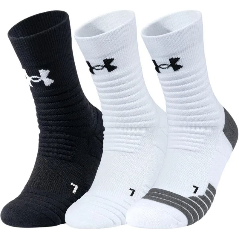 Детские носки с принтом, комплект из 3 пар, Under Armour, White Gray/White/Black
