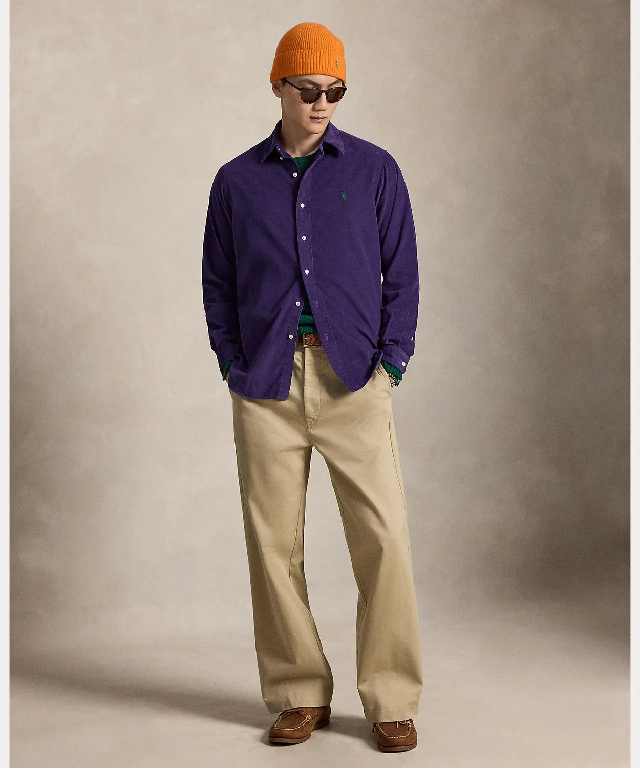 Мужская рубашка из вельвета классического кроя Polo Ralph Lauren, Purple — фото 3