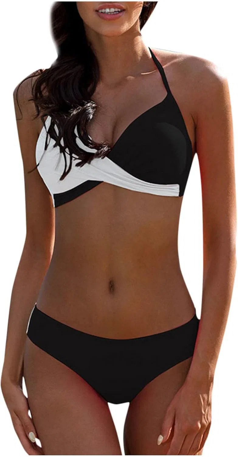 Женский танкини с завышенной талией Wrap Front Bikini, Black