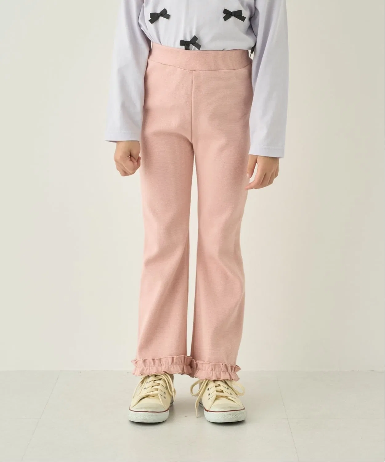 Детские брюки-клеш с рюшами, 10/10 длины Lycee mine, Baby Pink