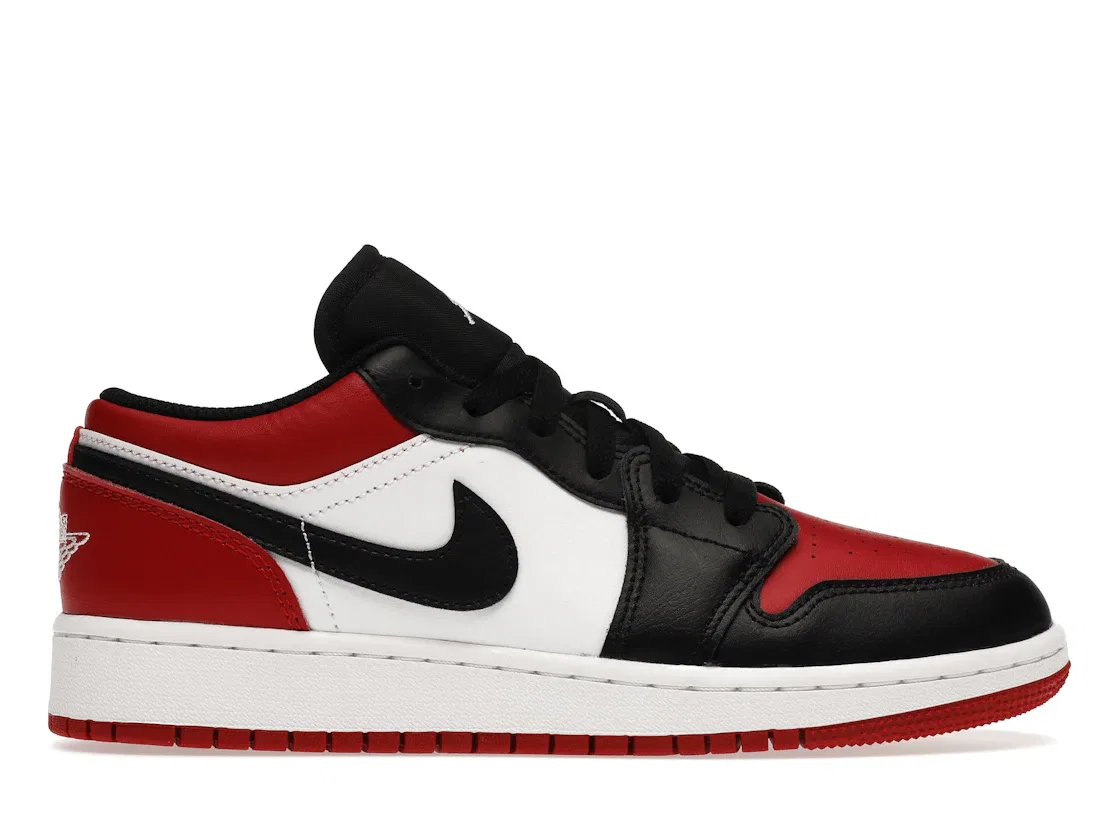 Детские кроссовки Lifestyle Jordan 1 Low Bred Toe GS, Gym Red/White-Black