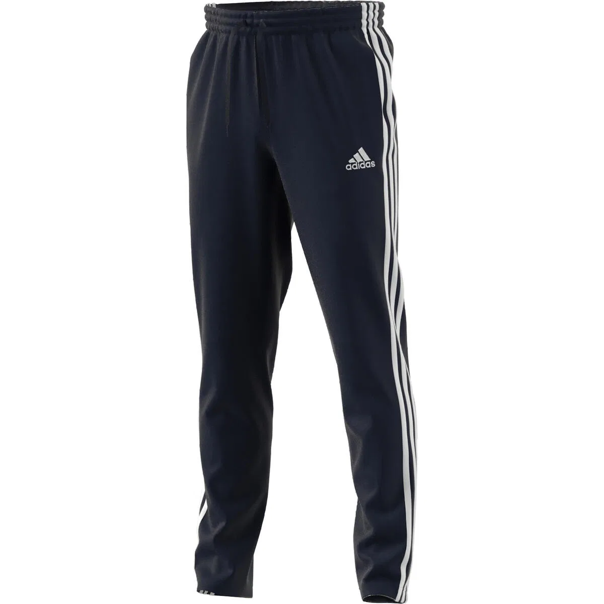 Мужские спортивные штаны с 3 полосами Essentials Single Jersey Tapered Open Hem 3-Stripes Adidas, Цвет Dunkelblau Weiss — фото 4