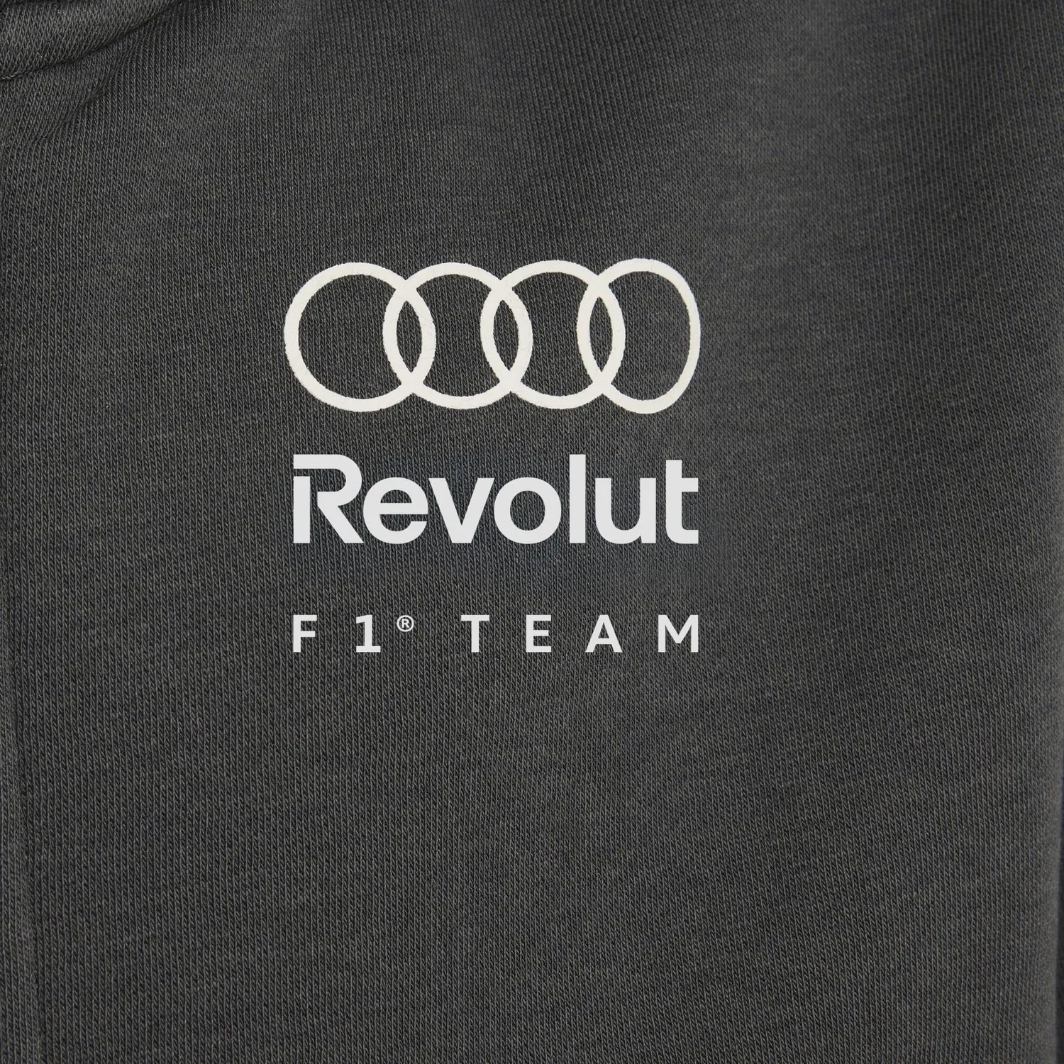 Детский флисовый худи с принтом Audi Revolut F1 Team DNA Full Zip Hoodie Adidas, Schwarz — фото 4