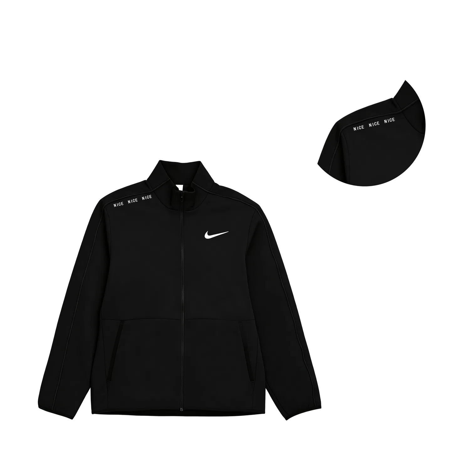 Мужская куртка с воротником-стойкой умеренного прямого кроя Nike, Black — фото 4