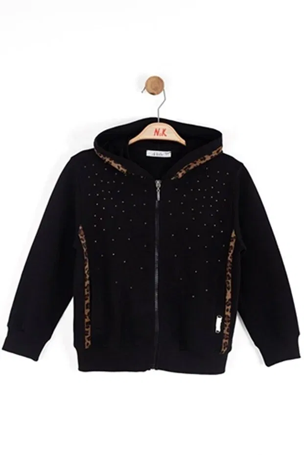 Детский кардиган на молнии с капюшоном, модель Echo, Generic Brands, Black — фото 2