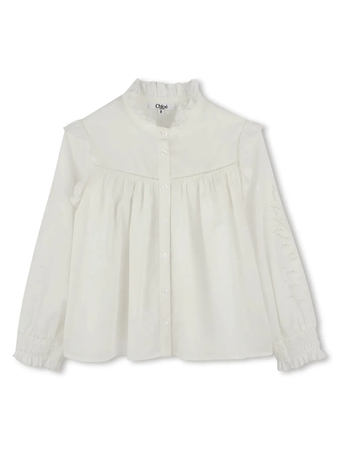 Блузка с рюшами Chloé, белый
