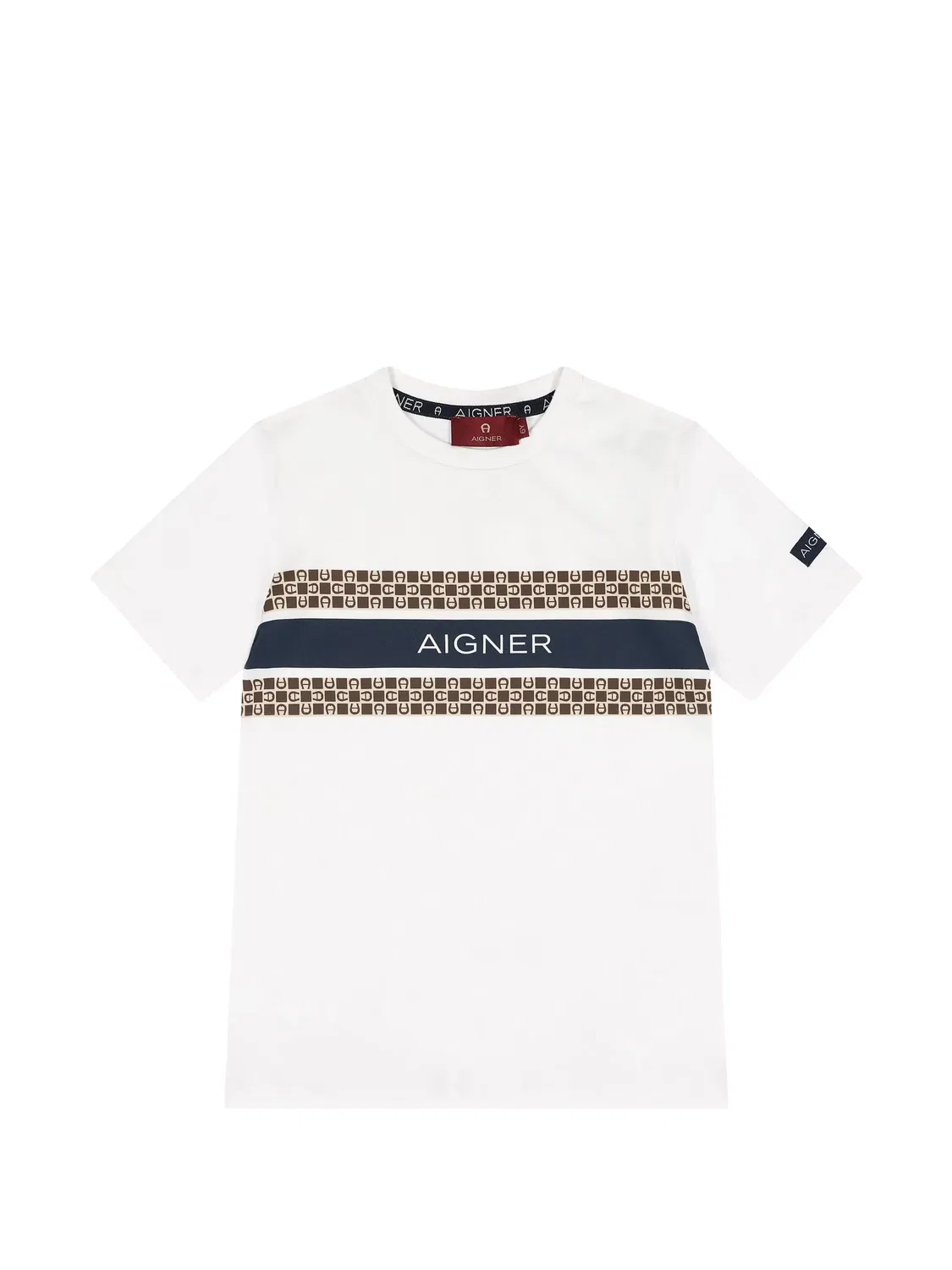 Футболка с логотипом и вставками Aigner Kids, белый