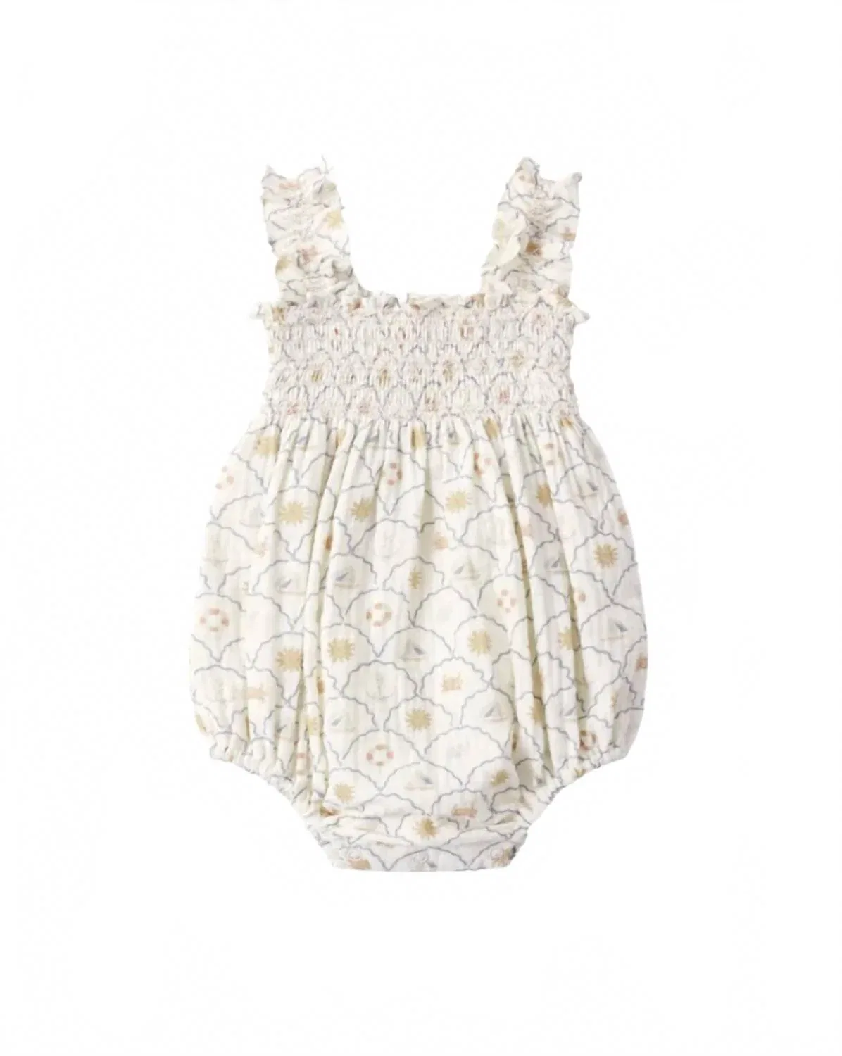 Детский боди-комбинезон для девочек с оборками Julia Romper Rylee + Cru, Ivory — фото 3
