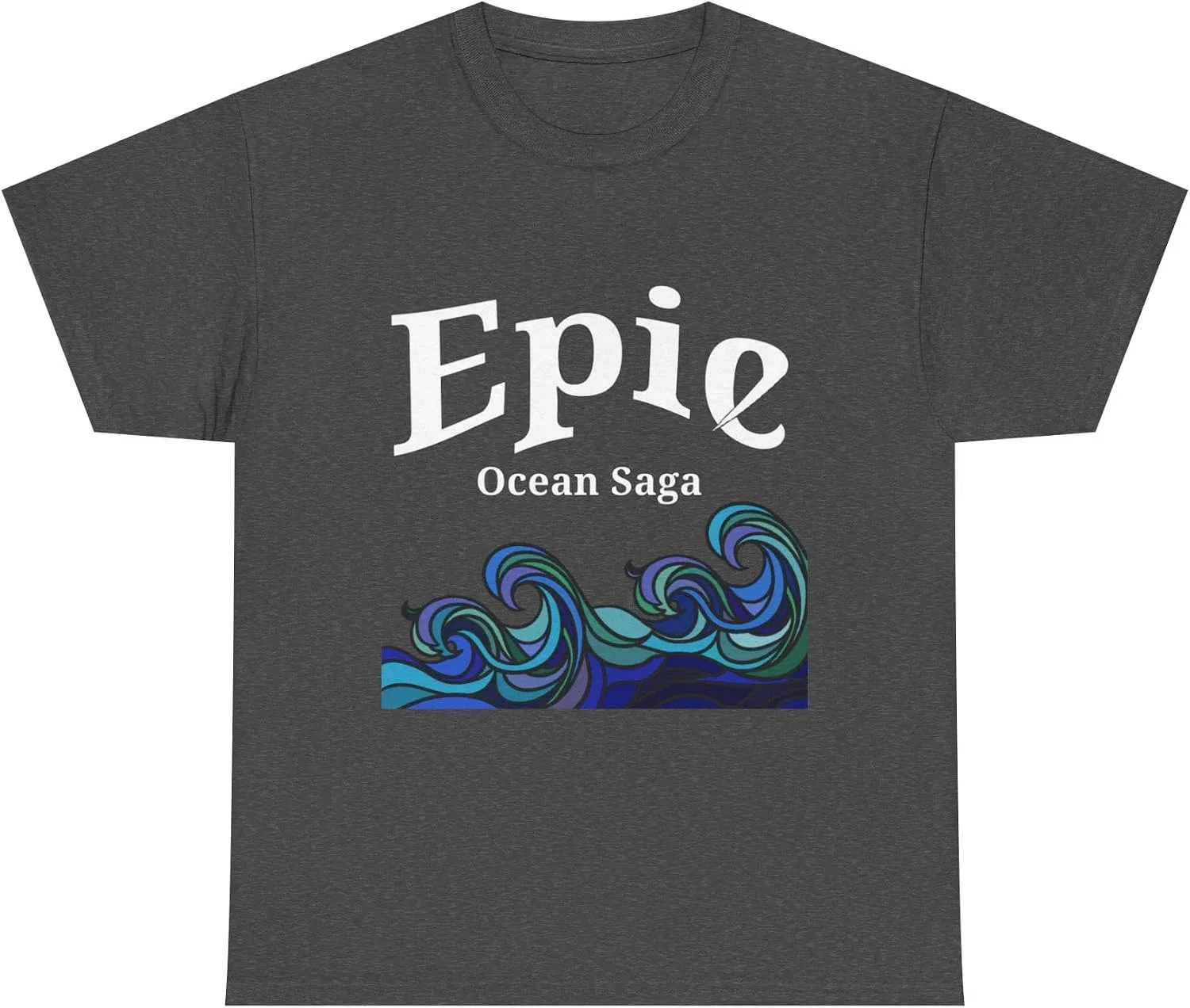 Футболка оверсайз с дизайном Ocean Saga Gildan, Dark Heather