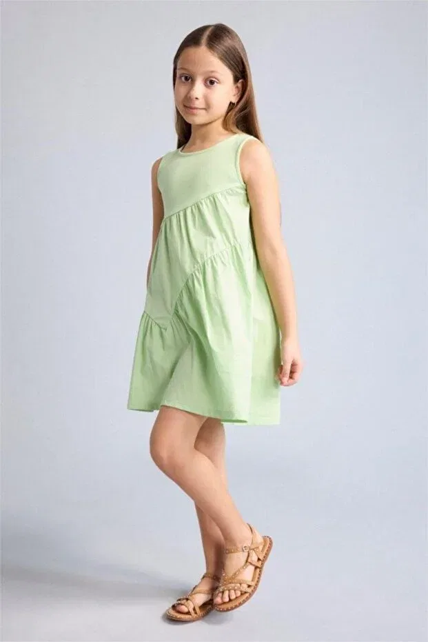 Детское платье для девочек хлопковое Summer Dress Defacto, Lt.Green