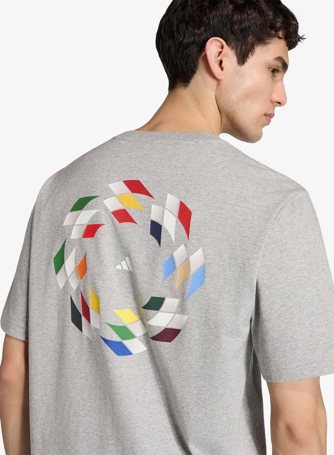 Футболка с принтом House of Tiro Nations Adidas, серый — фото 4