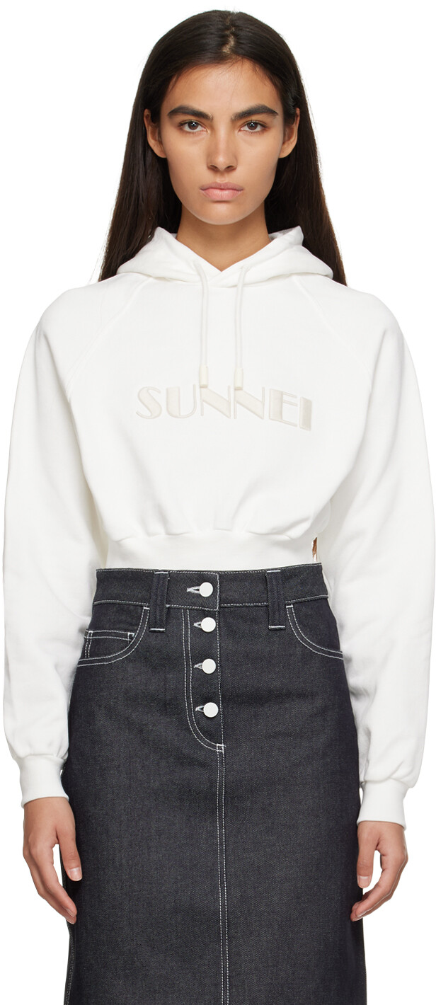 

Белый худи с вышивкой SUNNEI