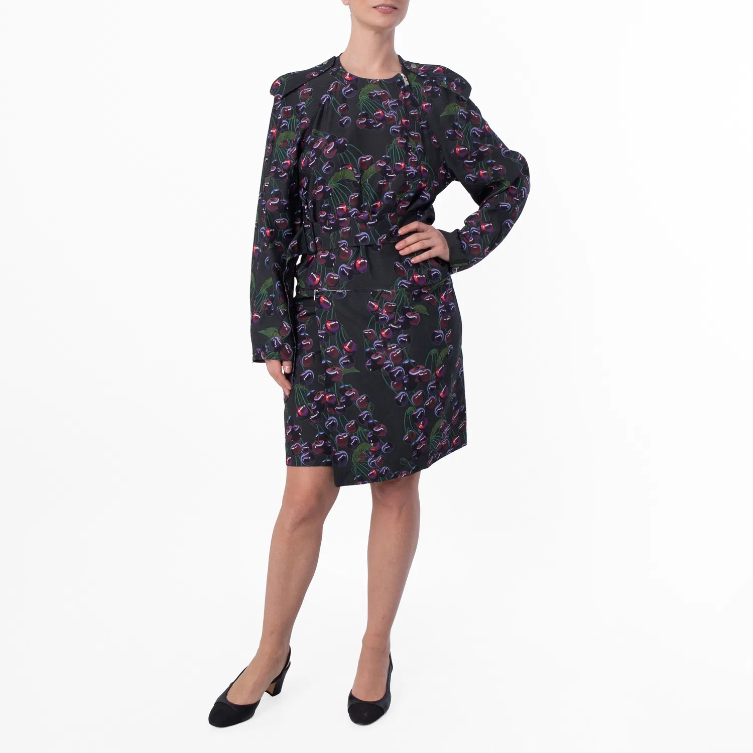 Платье мини с принтом Cherry-Print Burberry, Vine Ip Pattern