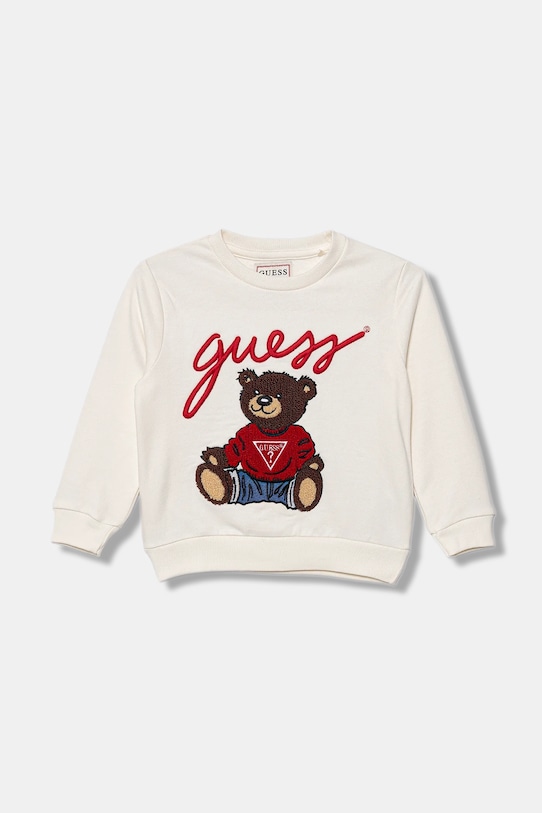 

Детская хлопковая рубашка Guess, бежевый