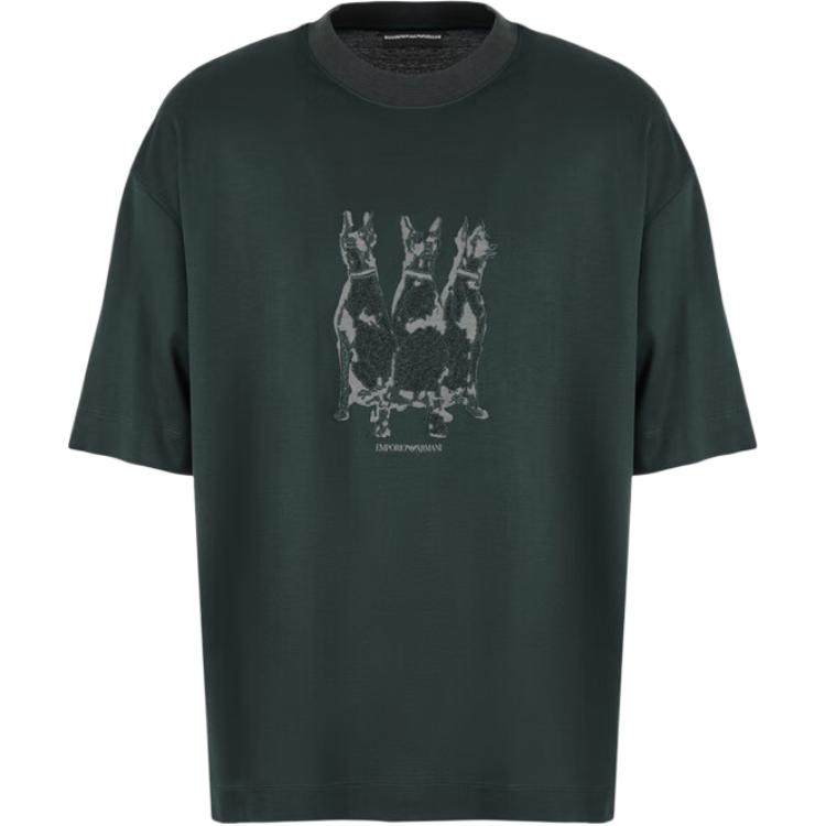 

EMPORIO ARMANI Футболка мужская темно-зеленая, Зеленый, EMPORIO ARMANI Футболка мужская темно-зеленая