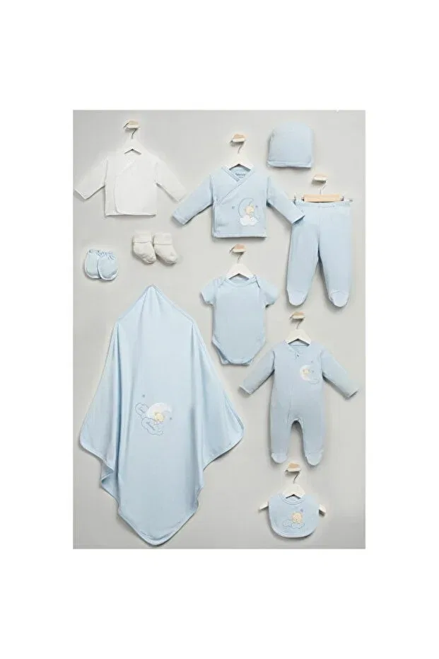 Детский комплект боди для новорожденных с принтом Cute patterned 10-piece newborn hospital release bodysuit set Empressco, Multicolor