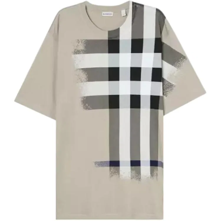 Футболка с круглым вырезом, свободный крой, Burberry, Gray