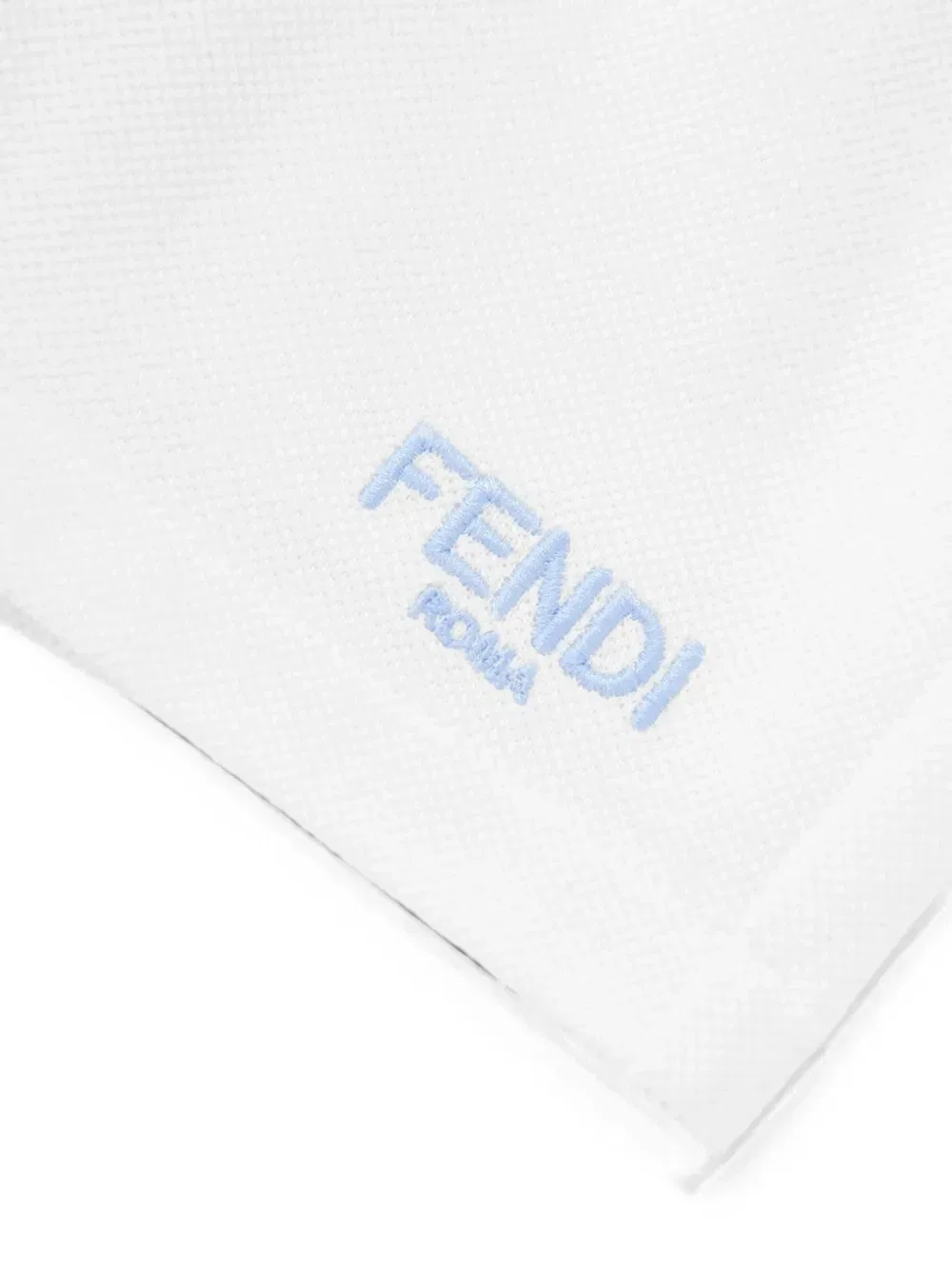 Шорты с вышитым логотипом и полосатым поясом Fendi Kids, белый — фото 2